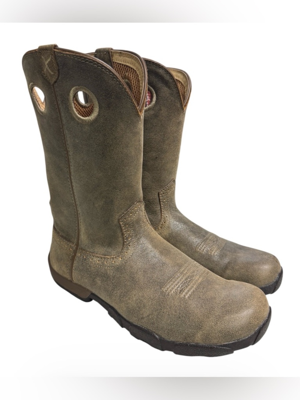 Twisted X Men’s pull-on work boots in taupe Size 10M